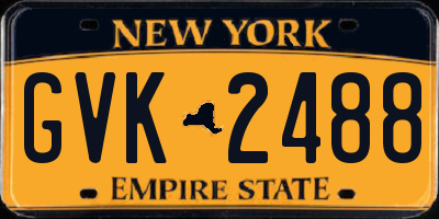 NY license plate GVK2488