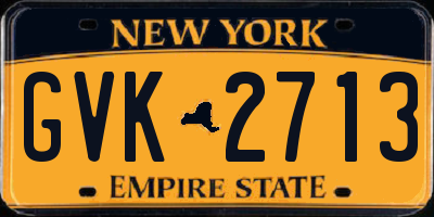 NY license plate GVK2713