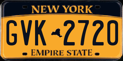 NY license plate GVK2720
