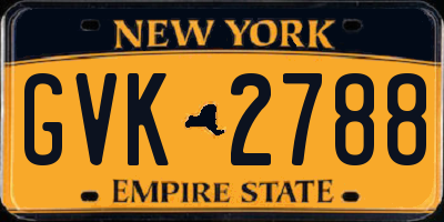 NY license plate GVK2788