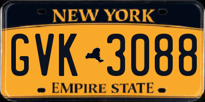 NY license plate GVK3088