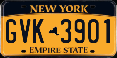 NY license plate GVK3901