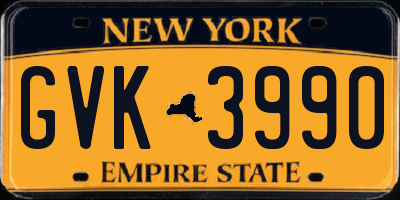 NY license plate GVK3990