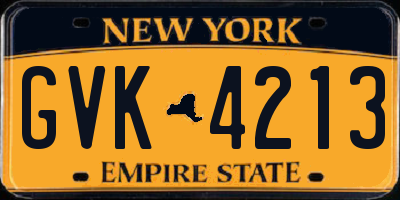 NY license plate GVK4213