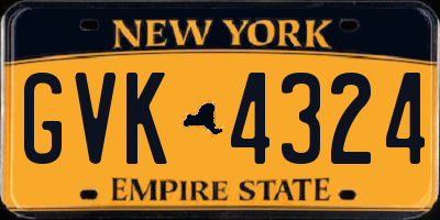 NY license plate GVK4324