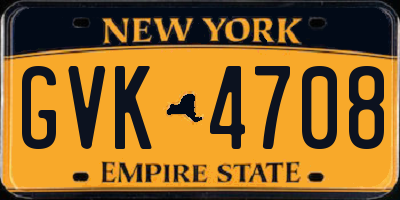 NY license plate GVK4708