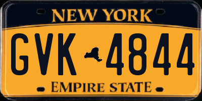 NY license plate GVK4844