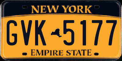 NY license plate GVK5177