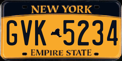 NY license plate GVK5234