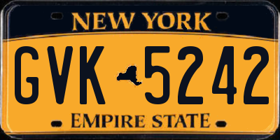 NY license plate GVK5242