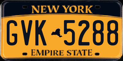 NY license plate GVK5288