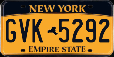 NY license plate GVK5292