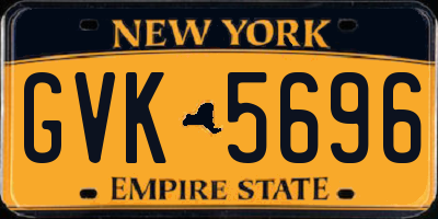 NY license plate GVK5696