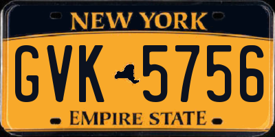 NY license plate GVK5756