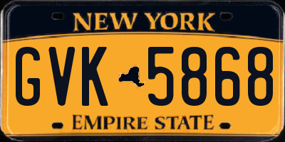 NY license plate GVK5868
