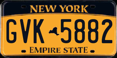 NY license plate GVK5882