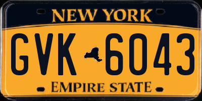 NY license plate GVK6043