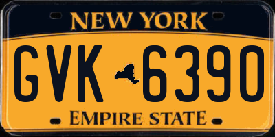 NY license plate GVK6390