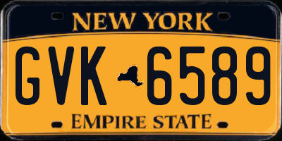 NY license plate GVK6589