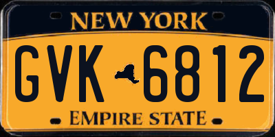 NY license plate GVK6812
