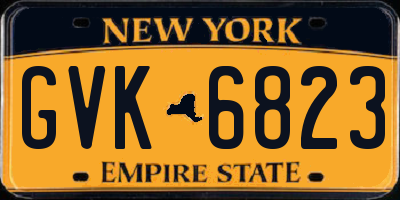 NY license plate GVK6823