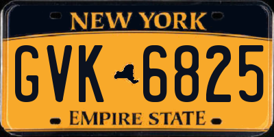 NY license plate GVK6825