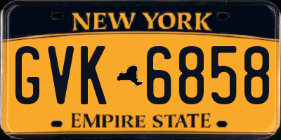 NY license plate GVK6858