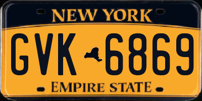 NY license plate GVK6869