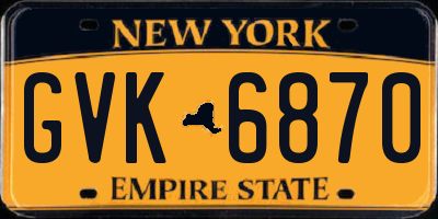 NY license plate GVK6870