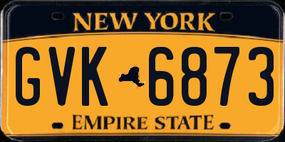 NY license plate GVK6873