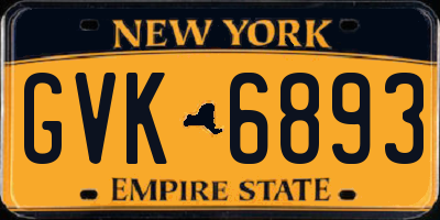 NY license plate GVK6893