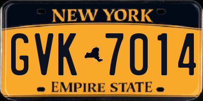 NY license plate GVK7014