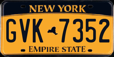 NY license plate GVK7352