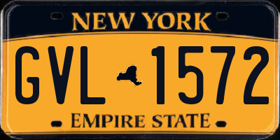 NY license plate GVL1572