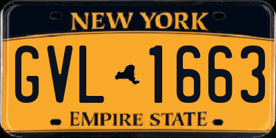 NY license plate GVL1663