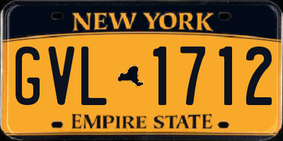 NY license plate GVL1712