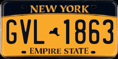 NY license plate GVL1863