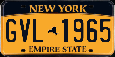 NY license plate GVL1965