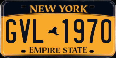 NY license plate GVL1970