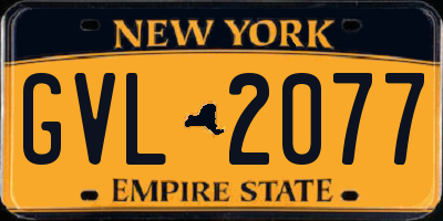 NY license plate GVL2077