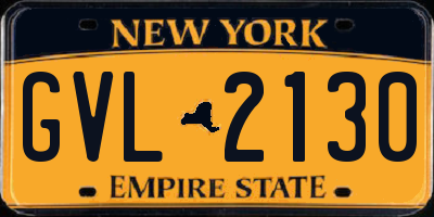 NY license plate GVL2130