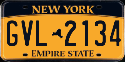NY license plate GVL2134