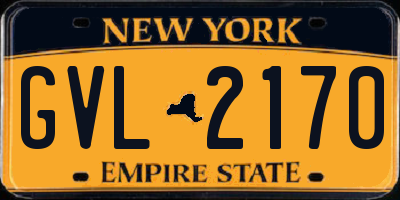 NY license plate GVL2170