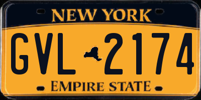 NY license plate GVL2174