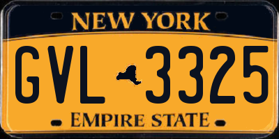 NY license plate GVL3325