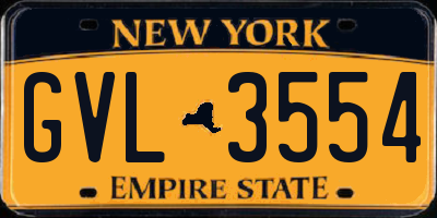 NY license plate GVL3554