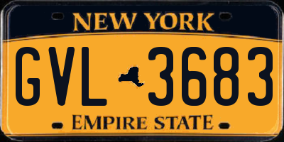 NY license plate GVL3683
