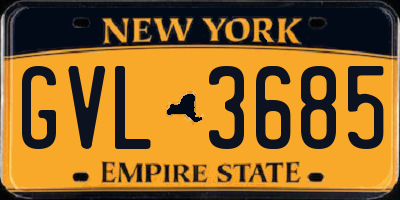 NY license plate GVL3685
