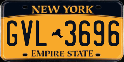NY license plate GVL3696