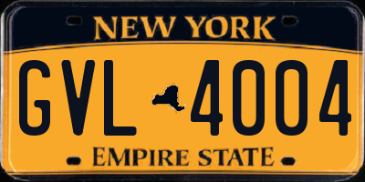 NY license plate GVL4004